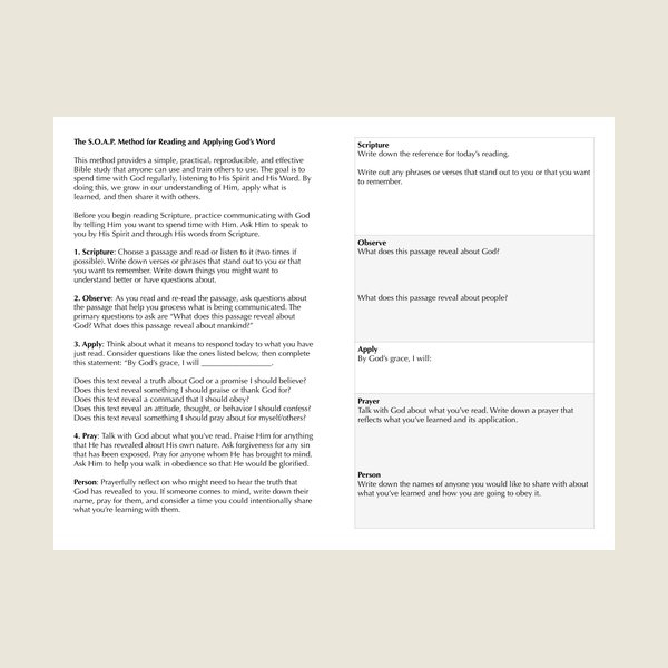SOAP Method half-sheet